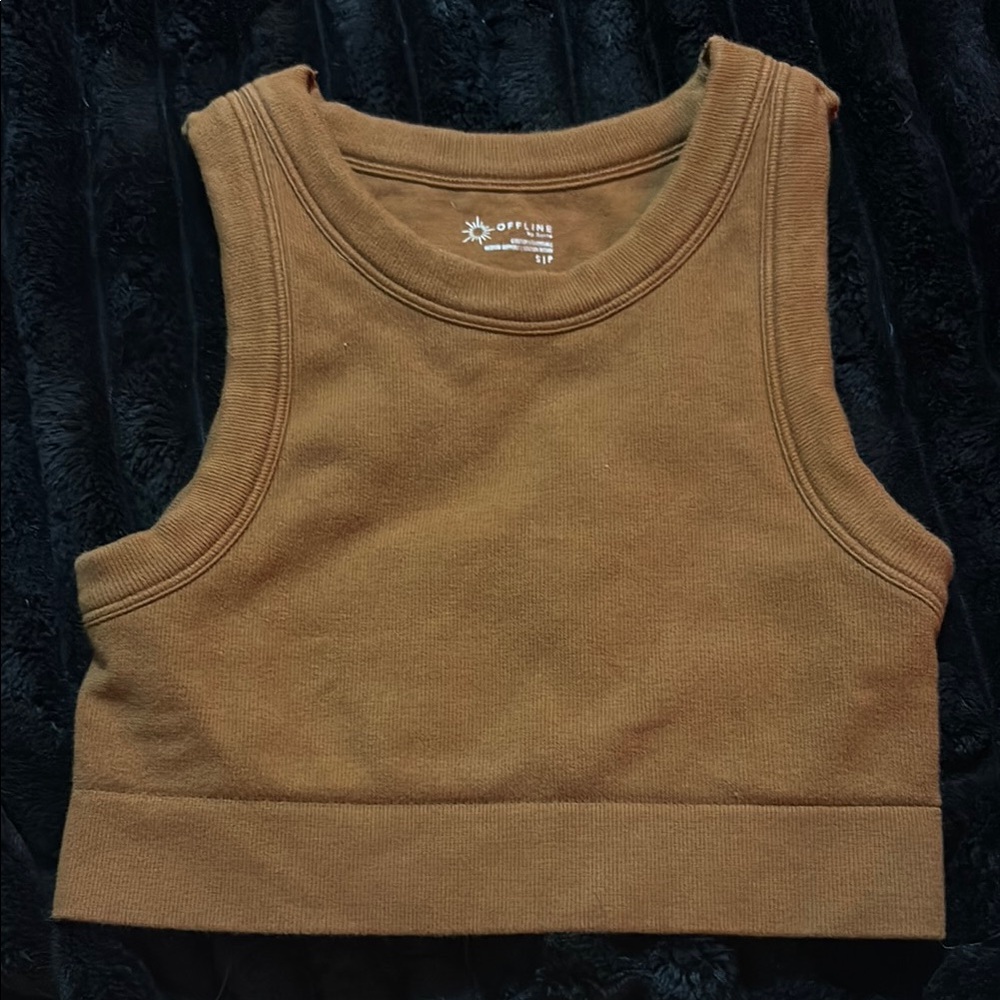 Brown Sleeveless Crop Top